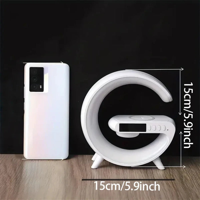 Wireless Charging Stand with RGB Light, Built-in Alarm & Speaker